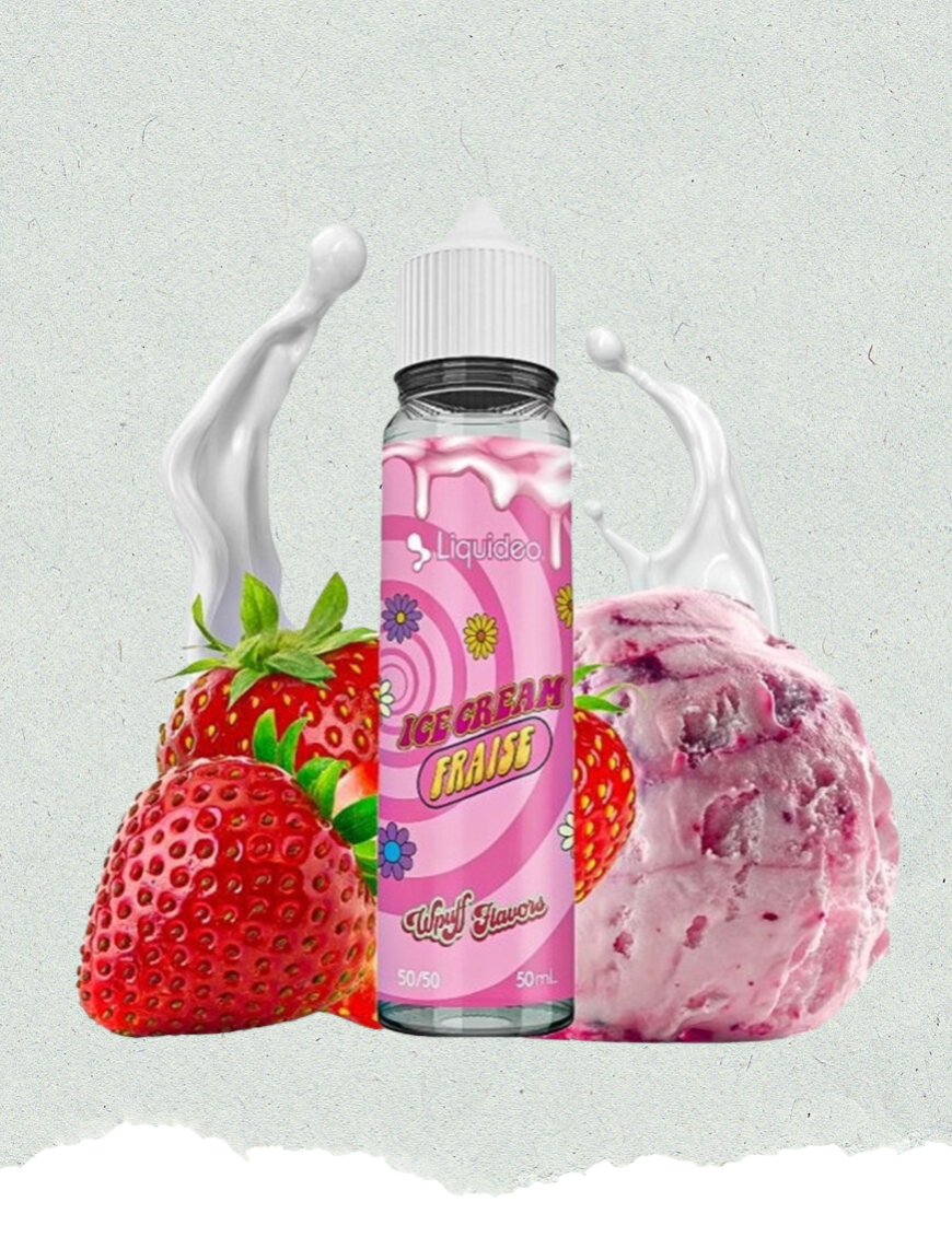 Ice Cream Fraise 50ML - Wpuff Flavors Liquideo