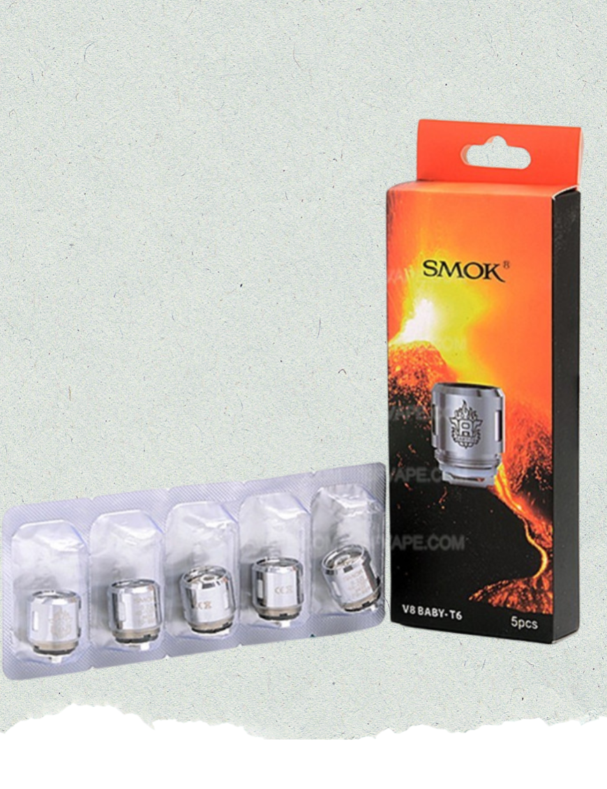 Pack de 5 résistances TFV8 Baby T6 - Smok