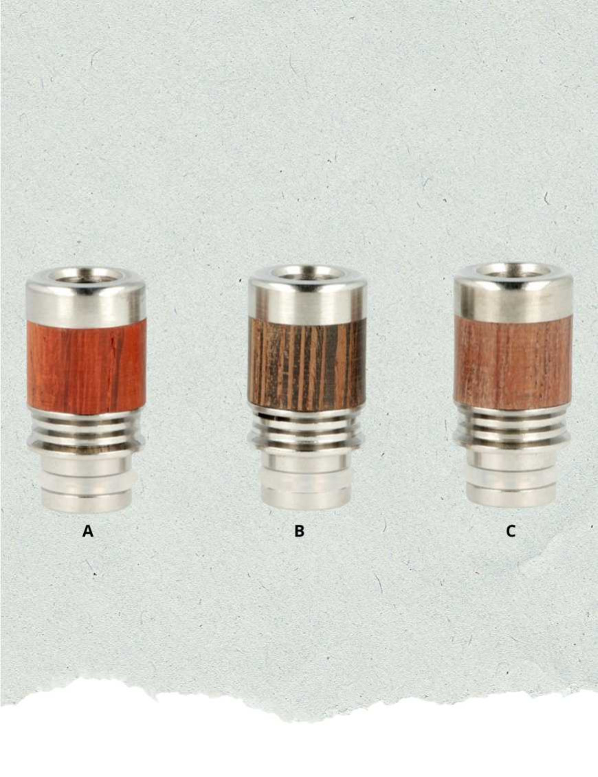 Drip tip 510 Anti-chaleur Bois-Inox